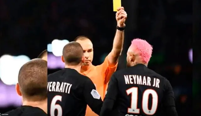 Neymar explotó contra árbitro que le sacó tarjeta amarilla. Foto: Captura