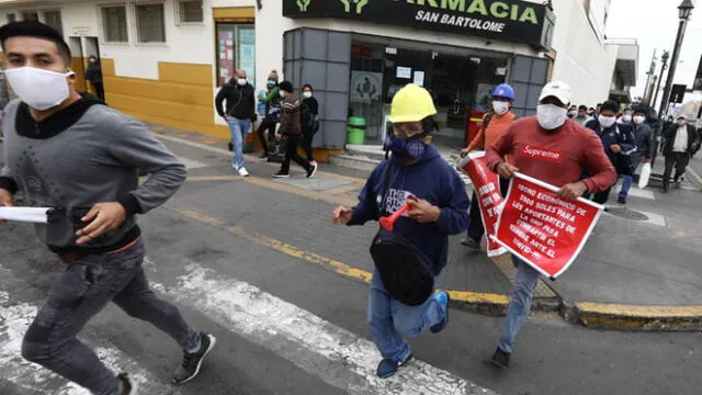Manifestación de construcción civil CGTP. Créditos: Jorge Cerdán / La República