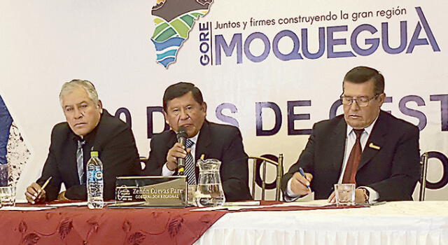Moquegua: Informe de gestión regional de Cuevas sin mucho que destacar