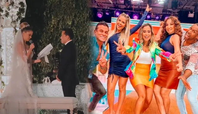 Los lujosos vestuarios de los invitados a la boda de Brunella Horna y Richard Acuña. Foto: composición LR/ captura de Instagram/ GV Producciones