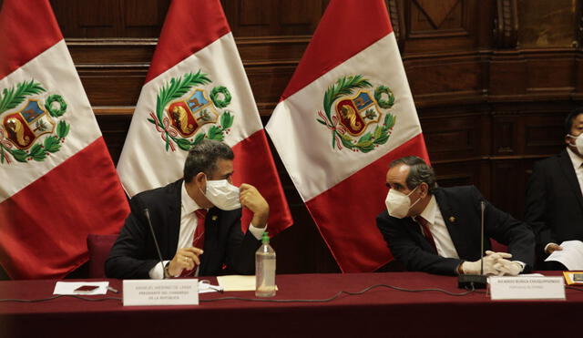 Conferencia de prensa de la bancada Accion Popular en las instalaciones del Congreso de la Republica/ Fotos: John Reyes