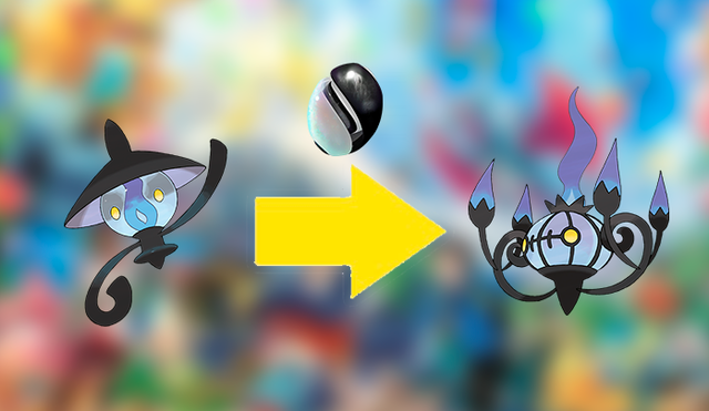Lampert evoluciona con la Piedra Teselia a Chandelure en Pokémon GO.