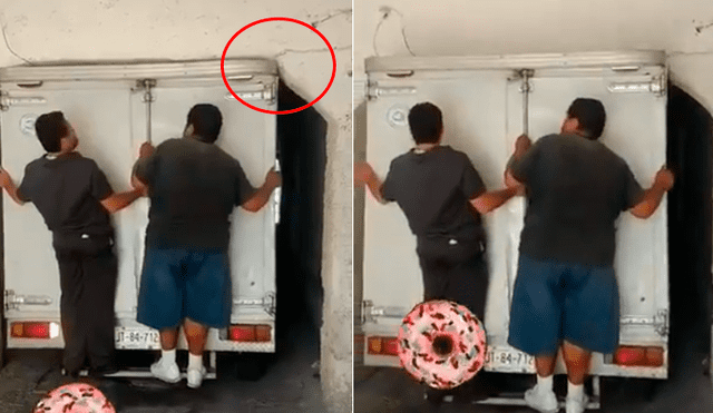 Facebook: camionero aplica técnica especial para que su auto no rompa la pared
