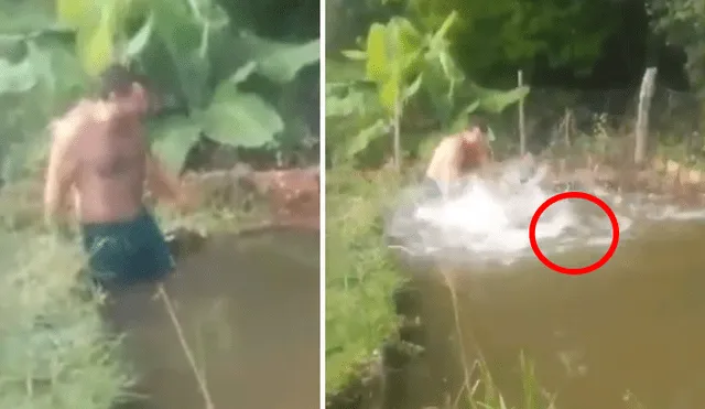 Facebook viral: 'criaturas saltarinas' le dan una gran sorpresa a hombre que entró a misterioso pozo [VIDEO]