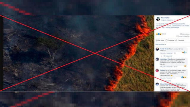 Imágenes falsas de los incendios en la Amazonía. Foto: AFP.