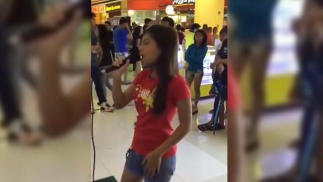 Facebook: Niña sorprende con interpretación de tema “chandelier” en karaoke de centro comercial [VIDEO]