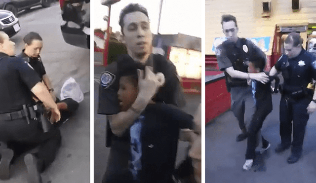 Niño escupe a policías, agentes lo reducen y cubren su rostro con bolsa [VIDEO]