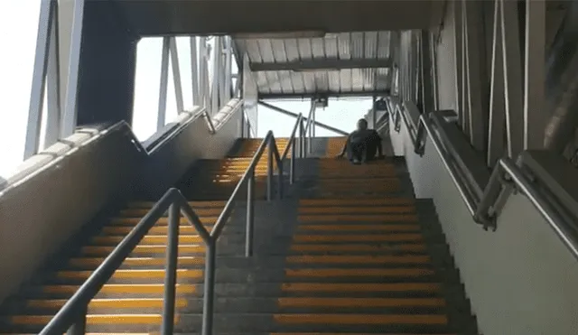 Mujer se arrastra en escaleras del Metro de Lima por fallas en ascensores [VIDEO]