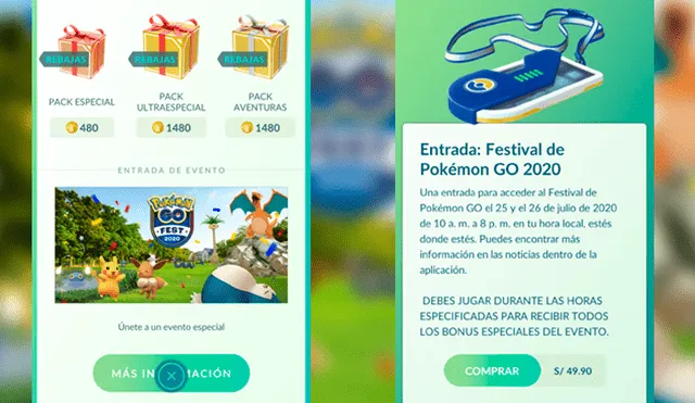 El precio del ticket para el Pokémon GO Fest 2020 cuesta 49.99 soles en Perú.