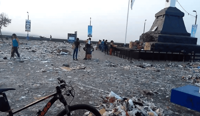 Cerro San Cristóbal cubierto de basura tras peregrinación por Semana Santa [VIDEO]