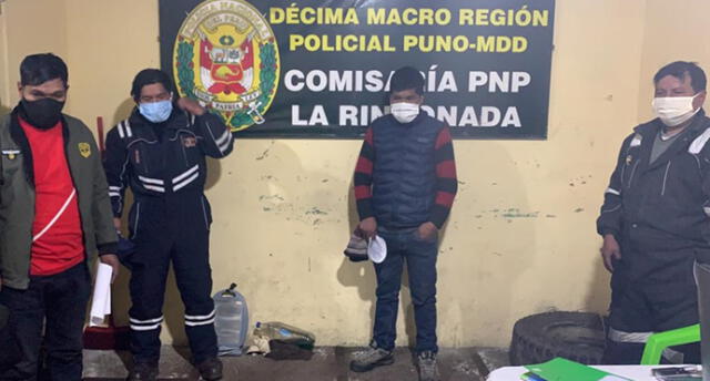 Juez de Paz de La Rinconada y otras cinco personas, fueron detenidos dentro de una cantina.