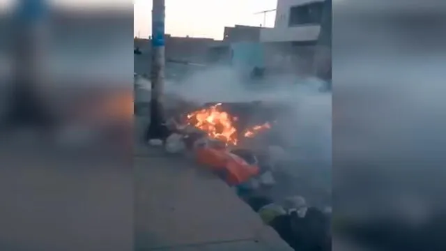 Vecinos queman basura en Chiclayo ante deficiencia de servicio [VIDEO]