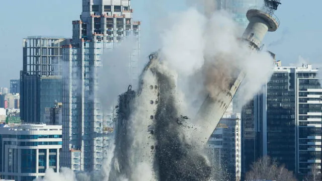 Demolición de torre de era soviética desata polémica en ciudad sede del Mundial [VIDEO]