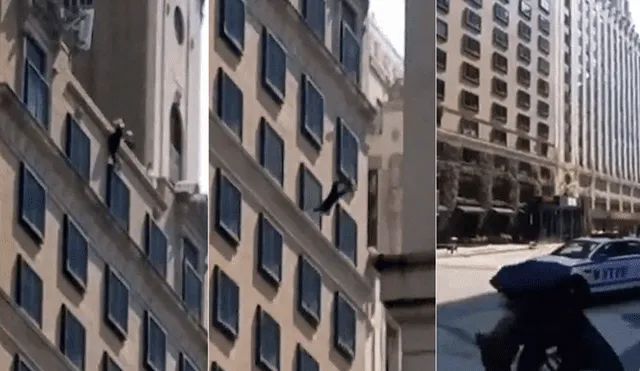 YouTube: Escalofriante momento en que mujer se lanza al vacío desde edificio en Manhattan