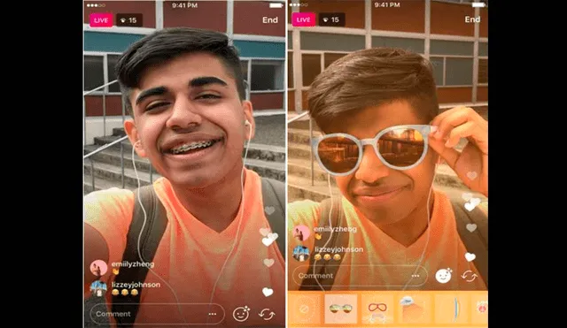 Instagram habilita filtros faciales en transmisiones en directo