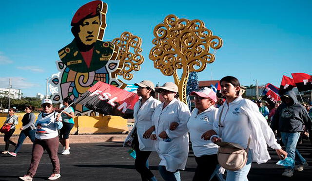 En la avenida Bolívar se manifestaron miles de nicaragüenses. Foto: EFE