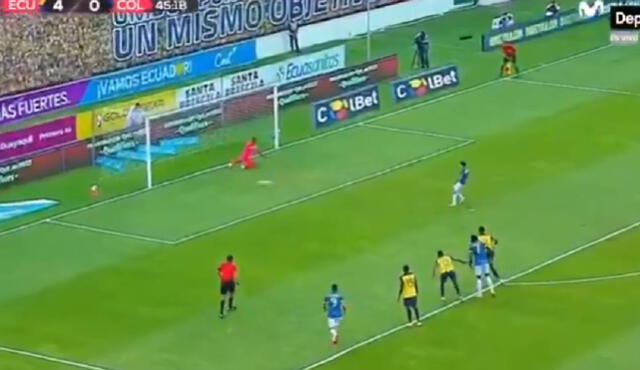 El volante colombiano anotó el descuento en los minutos finales. Foto: captura Movistar Deportes