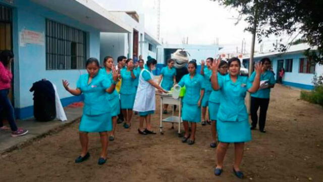 Enfermeras bailan por campaña de lavado de manos en Chimbote