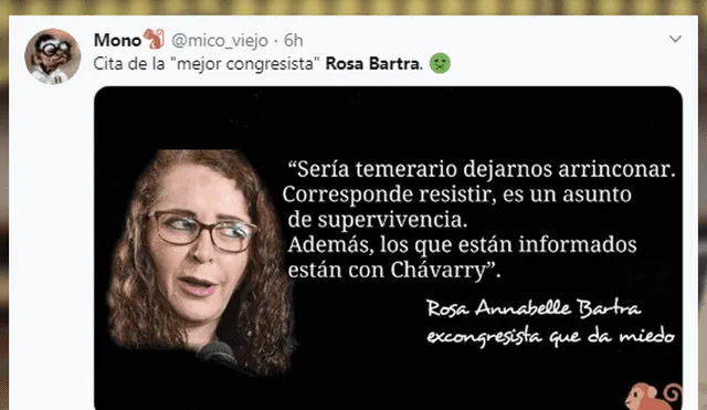 “Rosa Bartra es la mejor congresista en la historia de la República”: frase genera polémica