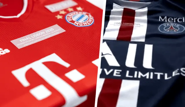 Las camisetas que usarán PSG y Bayern Múnich en la final de la Champions League.