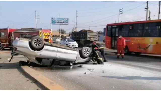 Un herido dejó accidente de tránsito en carretera a Huanchaco.