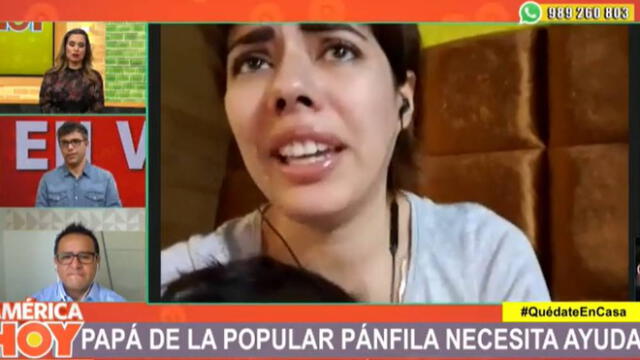 La 'Pánfila' María Victoria Santana llora por su padre en América hoy