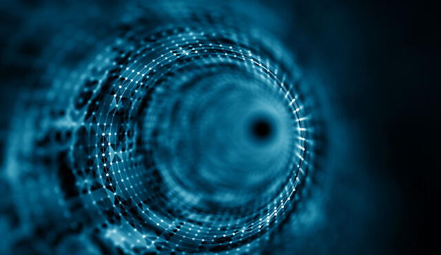 Los científicos hicieron una simulación de un agujero de gusano usando una computadora cuántica. Imagen: referencial / Adobe Stock