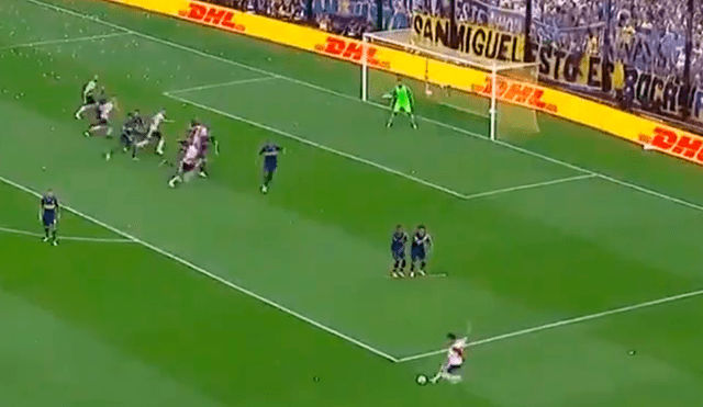 Boca vs River: 'Pity' Martínez casi sorprende con peligroso tiro libre [VIDEO]