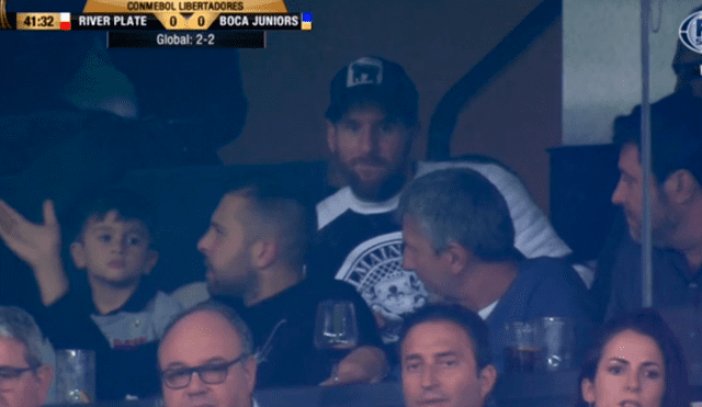 River vs Boca: captaron a Messi disfrutando de la final de Copa Libertadores [VIDEO]