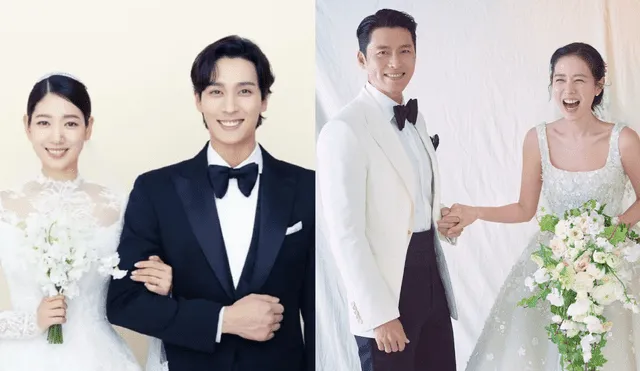 Queridas estrellas de k-dramas se casaron en 2022. La boda de Park Shin Hye y Choi Tae Joon fue celebrada en enero, mientras que Hyun Bin y Son Ye Jin contrajeron matrimonio en marzo. Foto: composición Naver