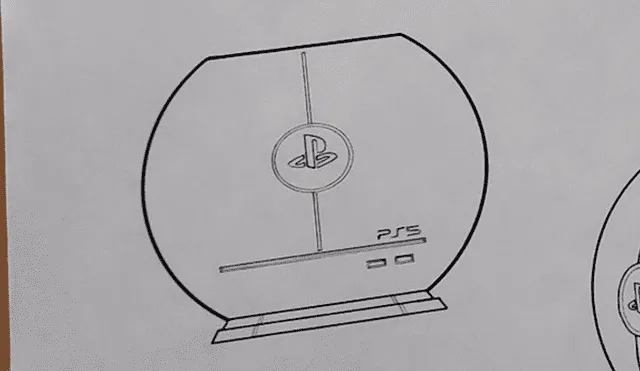 La consola "PS5" se muestra con diagramas desde varios ángulos.