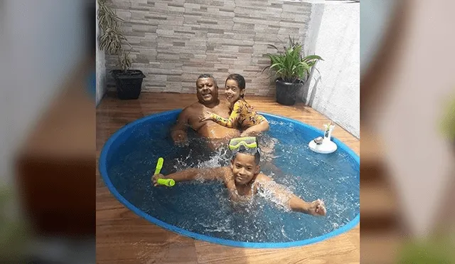 En Facebook, un señor cumplió el deseo de los integrantes de su familia al construir una piscina en casa.