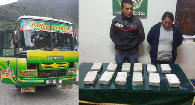 Puno: pareja transportaba 12 kilos de droga de Sandia a Juliaca