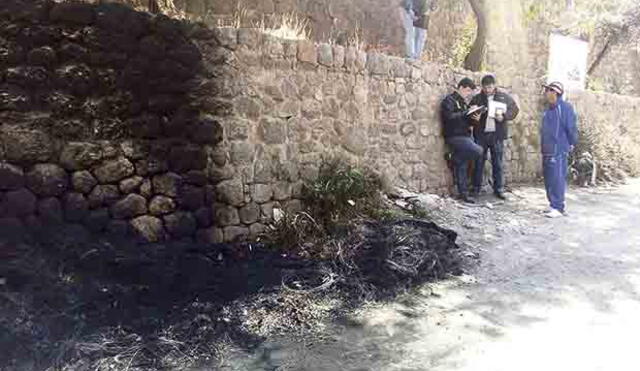 Vecinos de Zaguán del Cielo queman basura y afectan muro inca