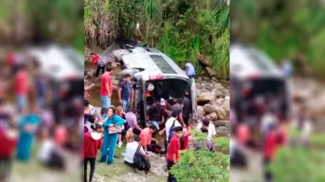 Chachapoyas: bus que transportaba a docentes se despista y cae a abismo  [VIDEO]