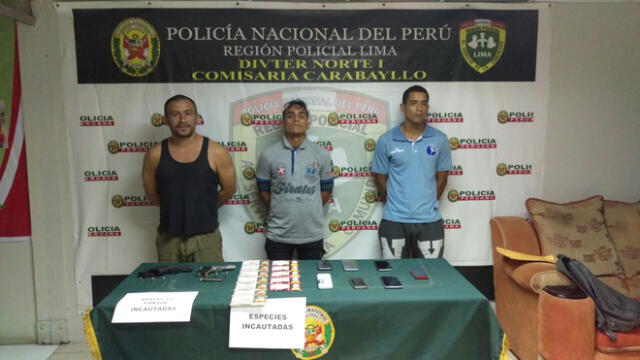 Los' raqueteros de Carabayllo' caen con armas, camioneta y celulares robados