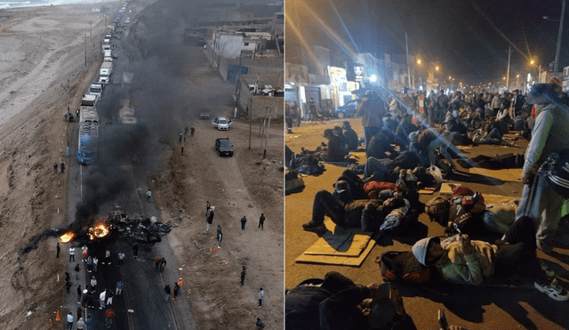 Pobladores pernoctaron a la altura del distrito de Chala como protesta. Foto: Difusión