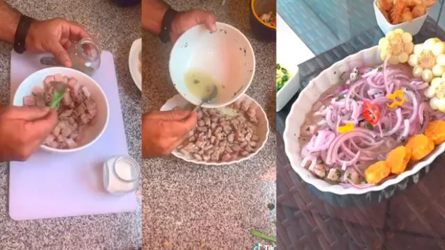 Desliza las imágenes para ver la forma correcta de preparar ceviche peruano de forma rápida y sencilla. Foto: TikTok