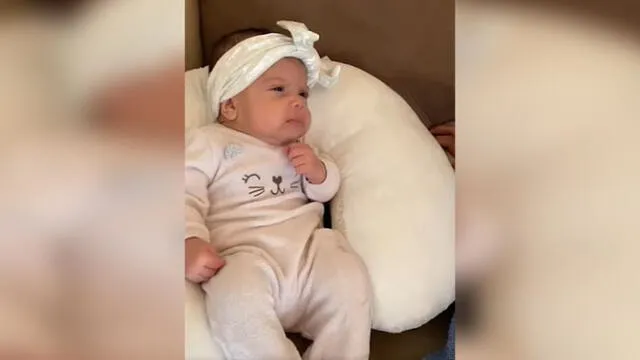 Desliza para descubrir la insólita reacción de una bebé al verse a sí misma llorando en video. Foto: Captura.