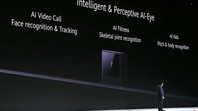 El Smart TV de Huawei cuenta con el llamado AI-Eye, una cámara frontal pop-up que sale de la parte superior.