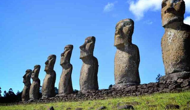 Esttuas moai en la Isla de Pascua. Foto: Difusión.