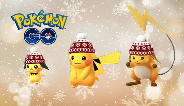 Evento de Navidad en Pokémon GO trae a Pichu, Pikachu y Raichu con Chullo