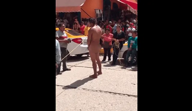 YouTube: desnudan y exhiben a presunto ladrón en México [VIDEO y FOTOS]