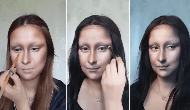 En YouTube se volvió viral una chica china que se transformó en la Mona Lisa.
