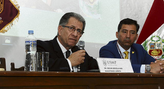 Exposición. Exmagistrado Óscar Urviola expuso ante estudiantes de Derecho de la Universidad San Martín de Porres.