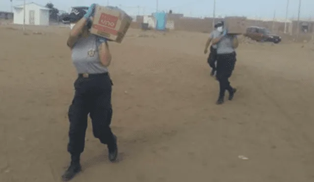 Policías donan sueldo para comprar víveres a familias en Trujillo