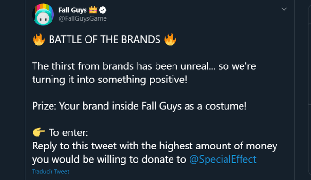 De imitar. Fall Guys organiza campaña caritativa para invitar a las marcas a donar dinero. Imagen: KFC/Mediatonic.