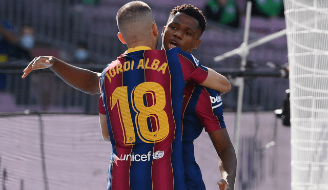 Ansu Fati marcó el primero para el FC Barcelona. Foto: AFP