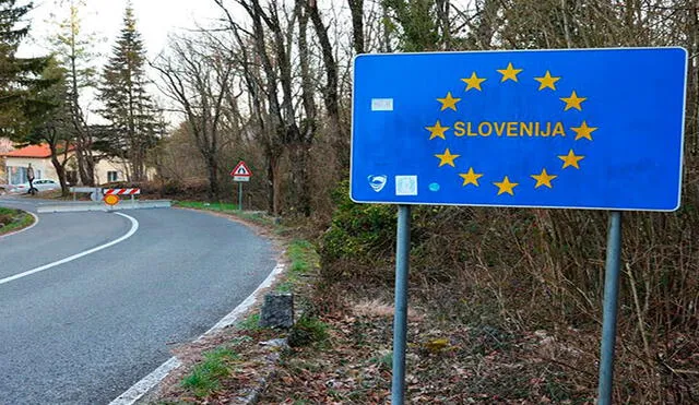 Un cartel de Eslovenia en la frontera con Italia. Foto: EFE