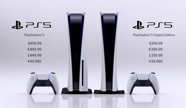 Precios oficiales de los dos modelos de PlayStation 5. Foto: PlayStation
